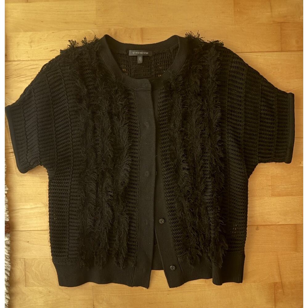 VTG Strenesse Gabriele Strehle Silk Blend Fluffy Knitted Cardigan Short Sleeve 6